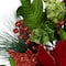 24" Red Glittered Poinsettia & Long Pine Christmas Wreath